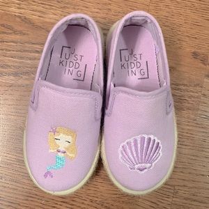 Toddler girls Mermaid and Seashell purple slip on Espadrilles